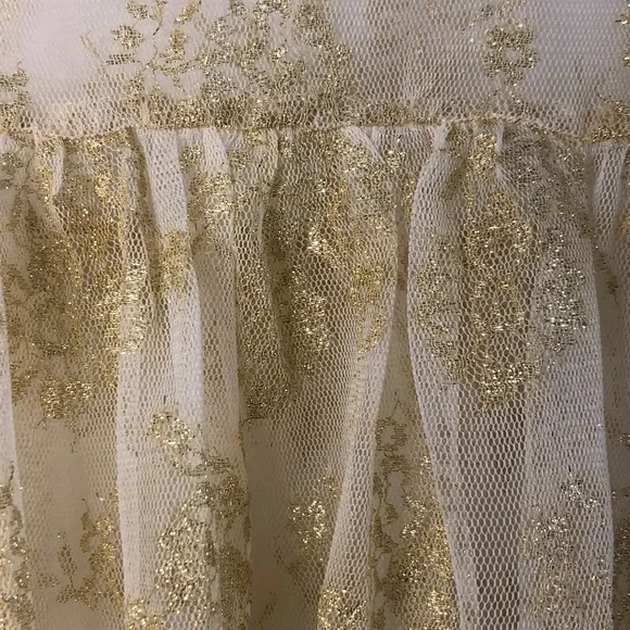 Guess Kids M (10-12) Gold Lace Button Top Shirt - Picture 4 of 6